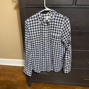 J Crew button down, navy & white